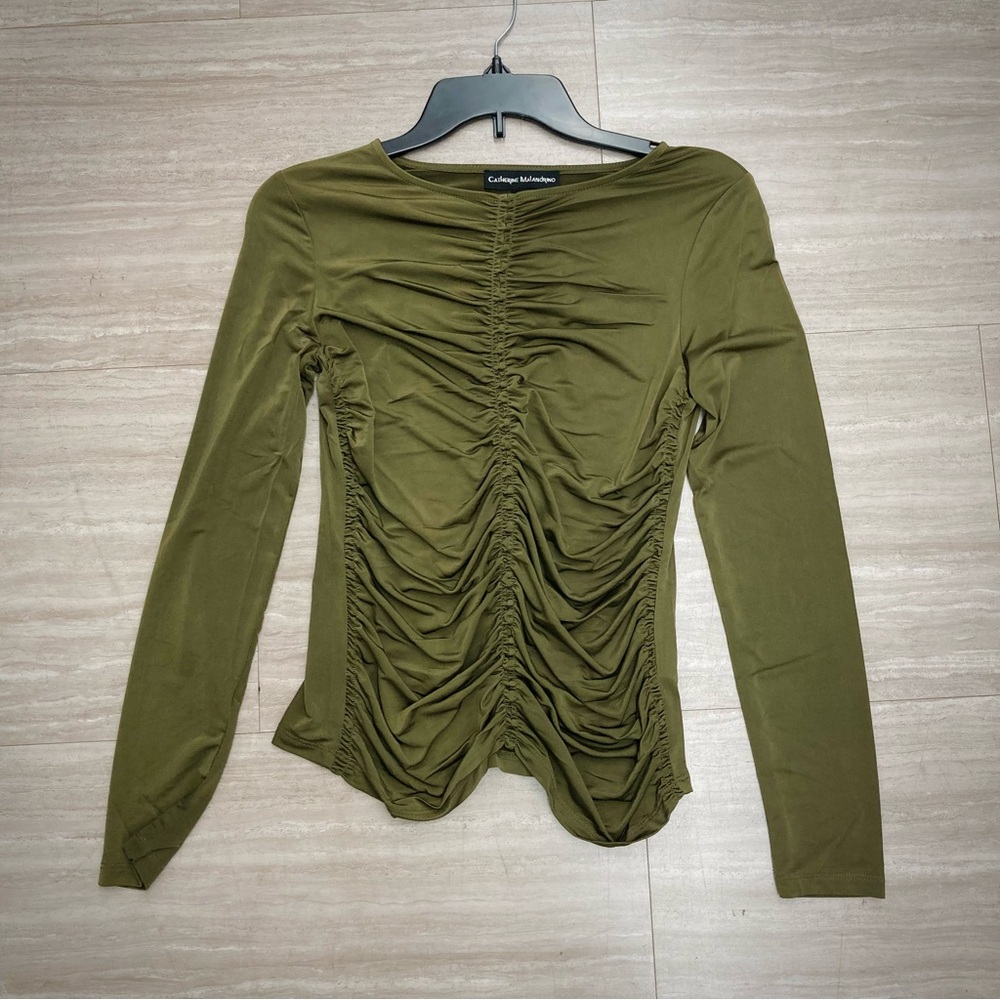 NWT Catherine Malandrino Olive Green Top